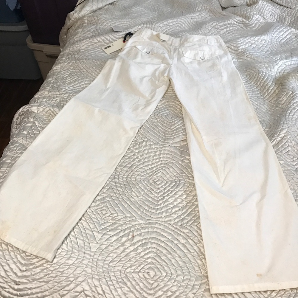 Rogan Organic straight leg white summer cotton jeans pants